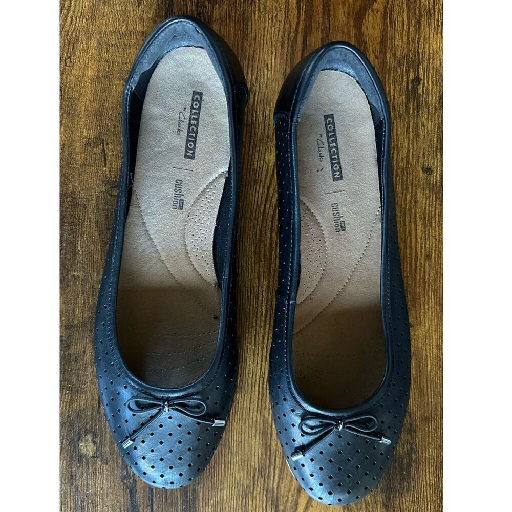Clarks Women’s Leather Ballet Flats Black, Size 10M - Picture 6 of 13